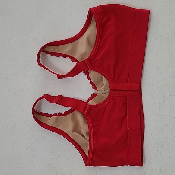 Ambrielle Red Lace Unlined Wirefree Full Figure Bra size 40DD - Picture 2 of 8